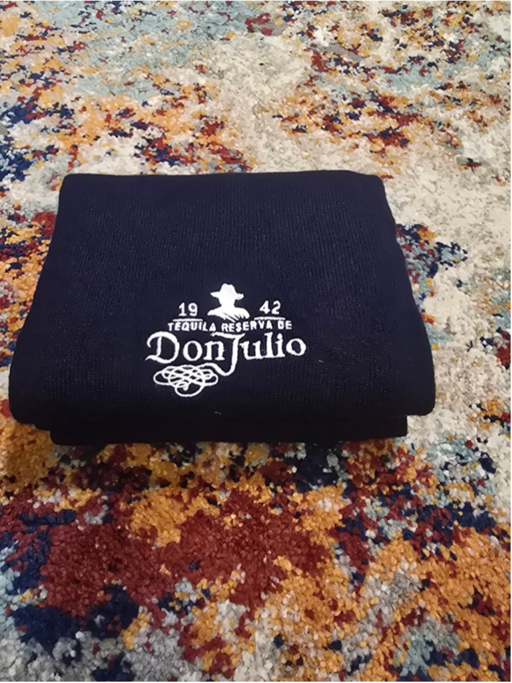 Don Julio 1942 Tequila Knit Scarf Navy Blue White Winter Fringe Long 68" Promo